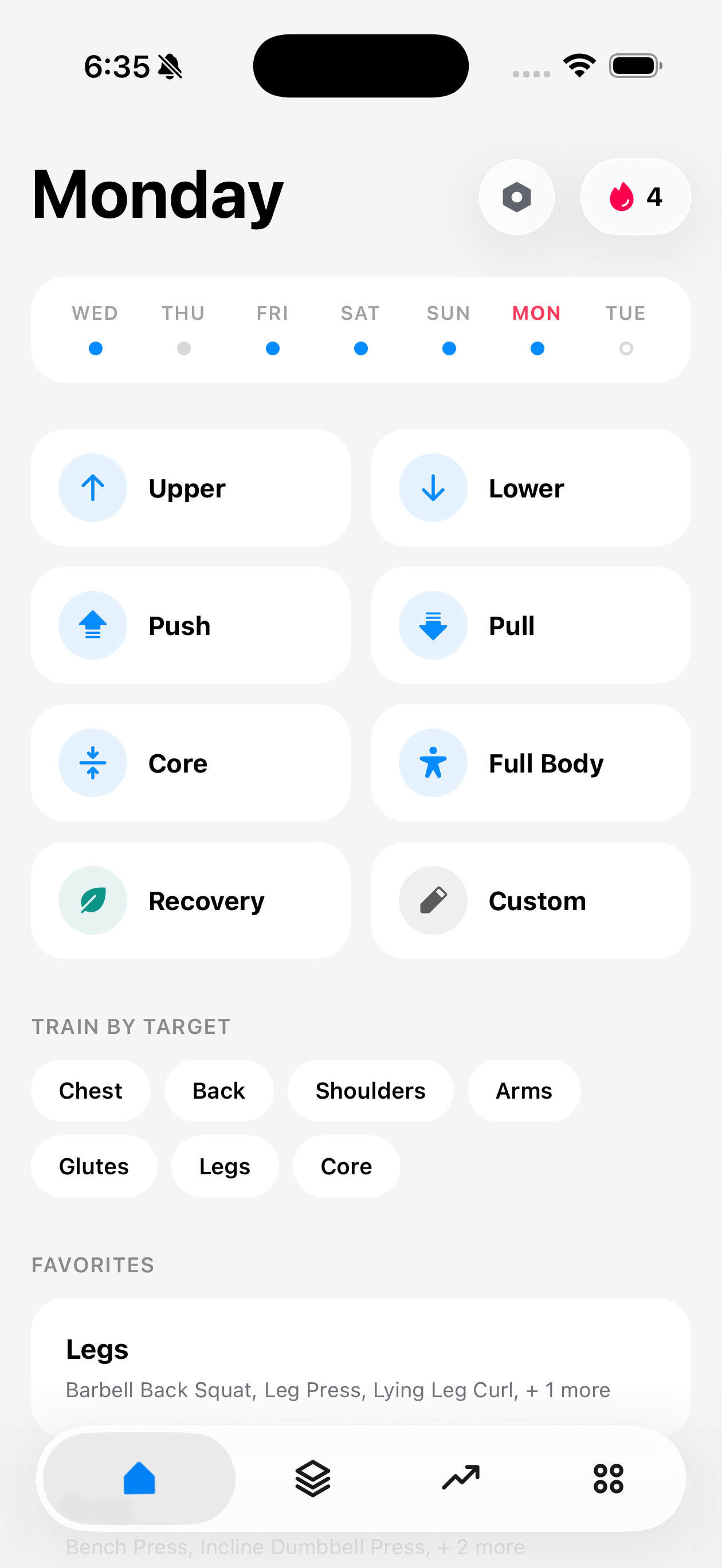 Set app home screen